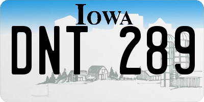 IA license plate DNT289