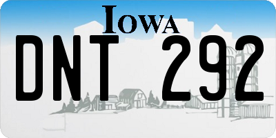 IA license plate DNT292