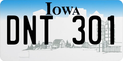 IA license plate DNT301