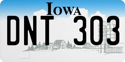 IA license plate DNT303