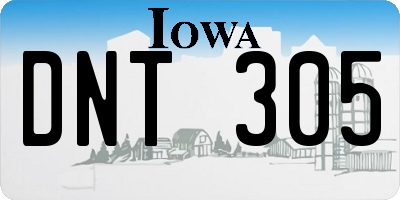 IA license plate DNT305