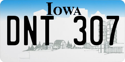 IA license plate DNT307