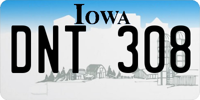 IA license plate DNT308
