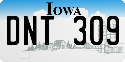 IA license plate DNT309