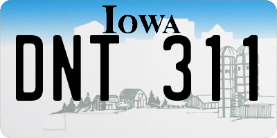 IA license plate DNT311