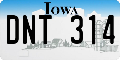 IA license plate DNT314