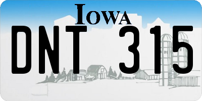IA license plate DNT315