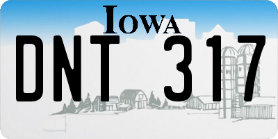 IA license plate DNT317