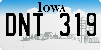 IA license plate DNT319