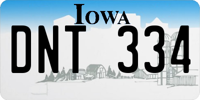 IA license plate DNT334