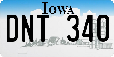 IA license plate DNT340