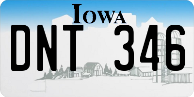 IA license plate DNT346