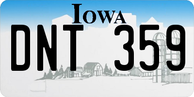 IA license plate DNT359