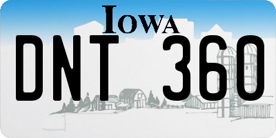 IA license plate DNT360