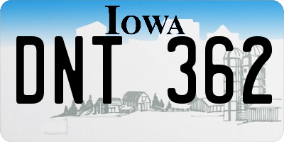 IA license plate DNT362