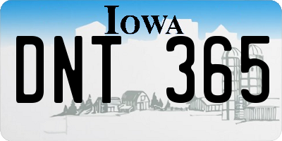 IA license plate DNT365
