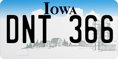IA license plate DNT366