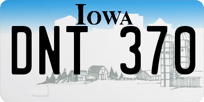 IA license plate DNT370