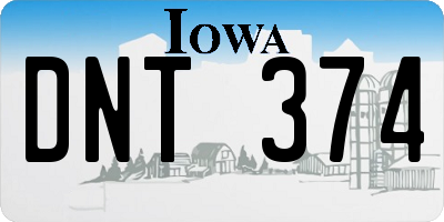 IA license plate DNT374