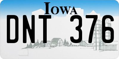 IA license plate DNT376