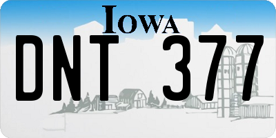 IA license plate DNT377