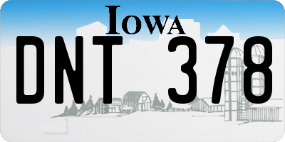 IA license plate DNT378