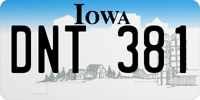IA license plate DNT381