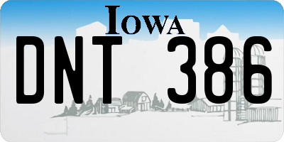 IA license plate DNT386
