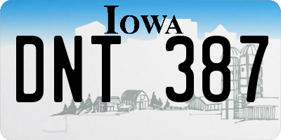 IA license plate DNT387
