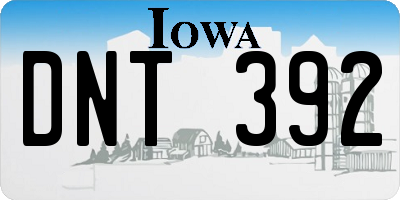 IA license plate DNT392