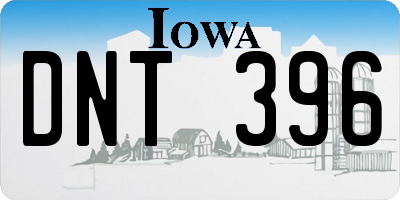 IA license plate DNT396