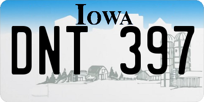 IA license plate DNT397