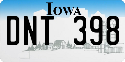 IA license plate DNT398