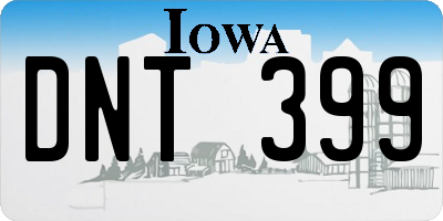 IA license plate DNT399