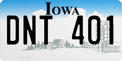 IA license plate DNT401