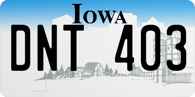 IA license plate DNT403