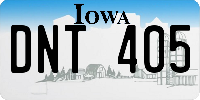 IA license plate DNT405