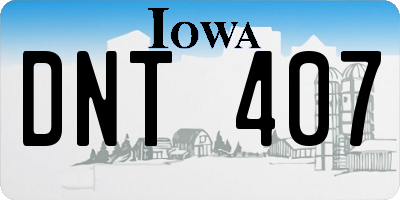 IA license plate DNT407