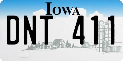 IA license plate DNT411