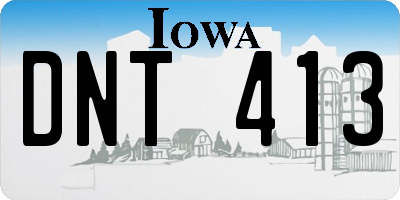 IA license plate DNT413