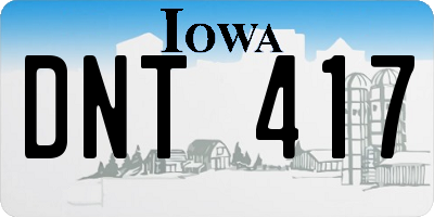 IA license plate DNT417