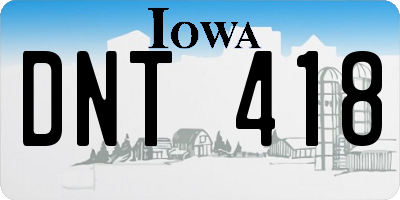IA license plate DNT418
