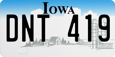 IA license plate DNT419