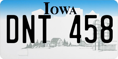 IA license plate DNT458