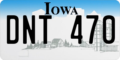 IA license plate DNT470