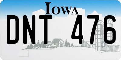 IA license plate DNT476