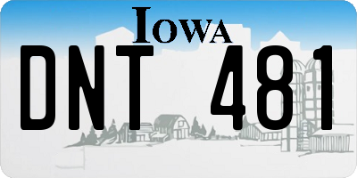 IA license plate DNT481