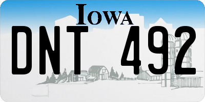 IA license plate DNT492