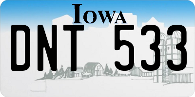 IA license plate DNT533