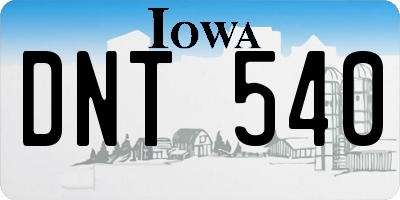 IA license plate DNT540